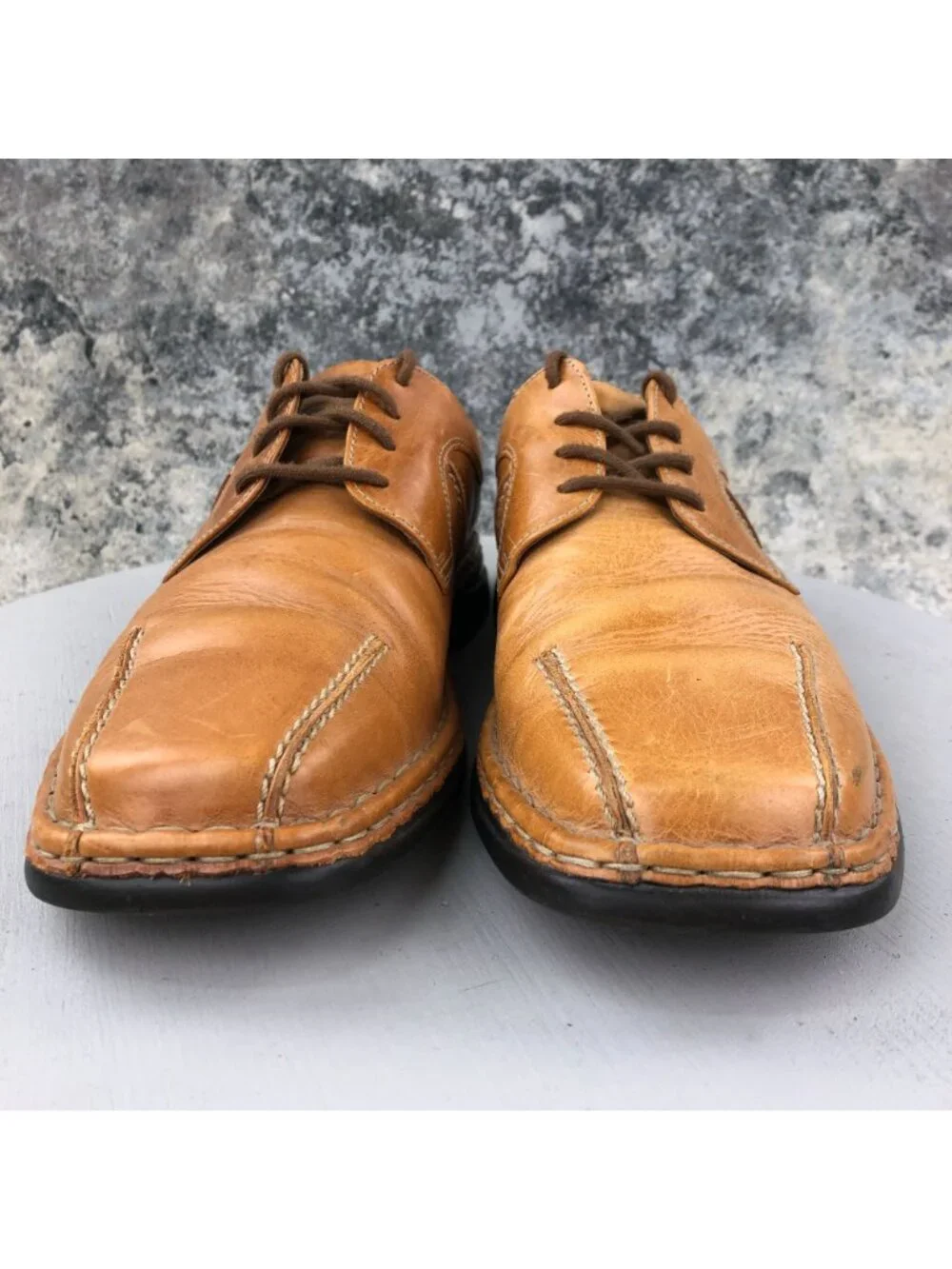 Josef Seibel Men's EU 42 (9) Brown Leather Closed Toe Lace-Up Casual Dress Shoes